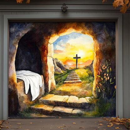 Christian Easter Garage Door Banner Decoration - Easter's First Light