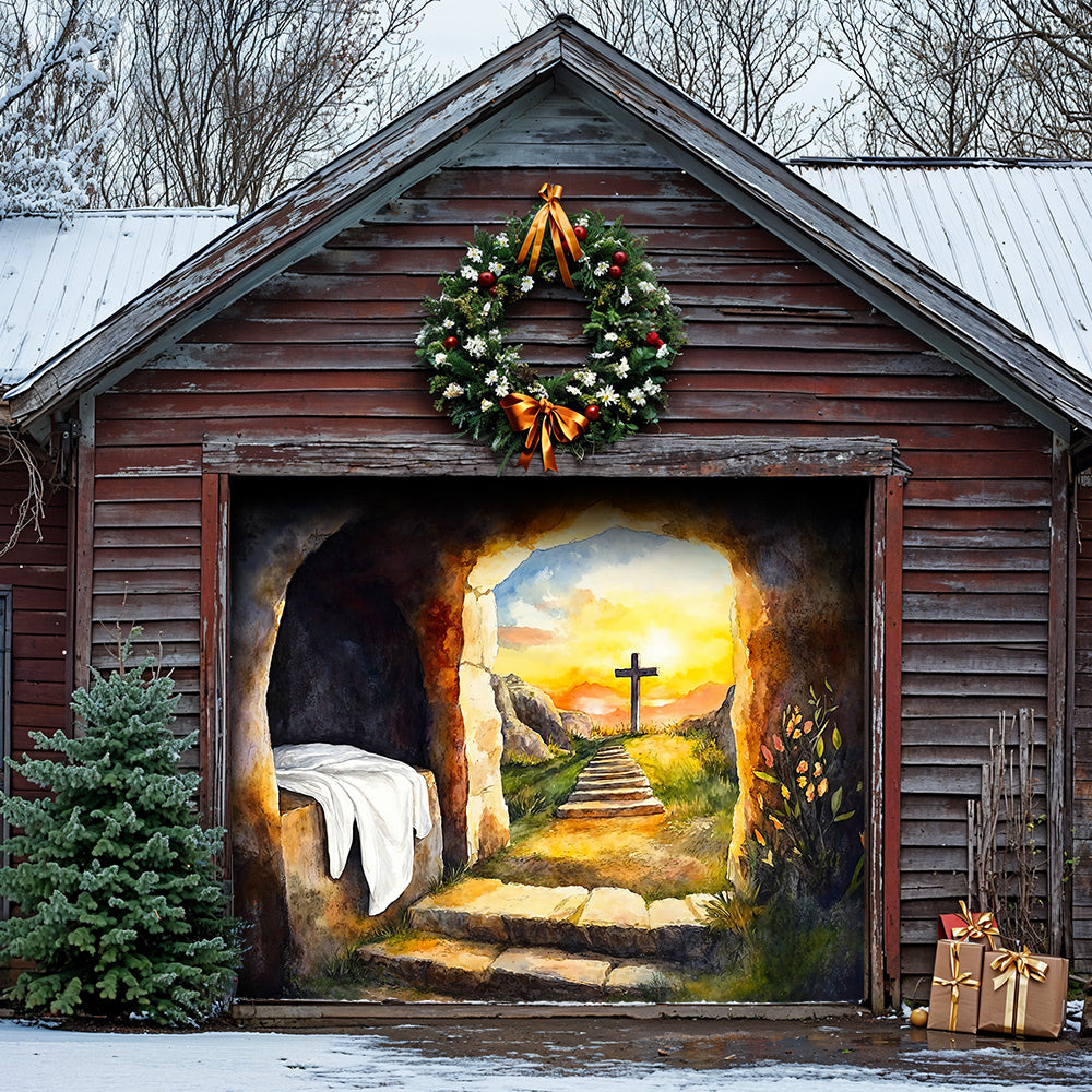 Christian Easter Garage Door Banner Decoration - Easter's First Light