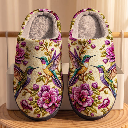 Hummingbird Fleece Lined Slippers Enchanted Nectar