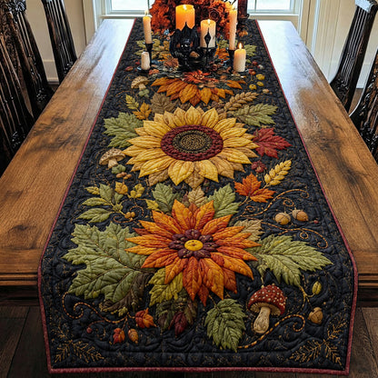 Autumn Vibes Quilted Table Runner Enchanted Woodland Blooms