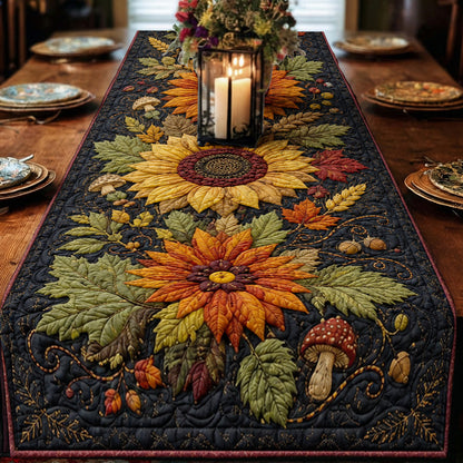 Autumn Vibes Quilted Table Runner Enchanted Woodland Blooms