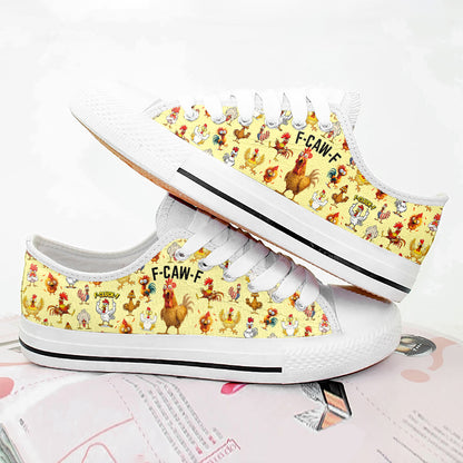 Chicken Women's Low Top Shoes F-caw-f Funny Chickens