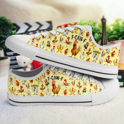 Chicken Women's Low Top Shoes F-caw-f Funny Chickens