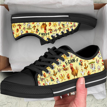 Chicken Women's Low Top Shoes F-caw-f Funny Chickens