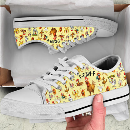 Chicken Women's Low Top Shoes F-caw-f Funny Chickens