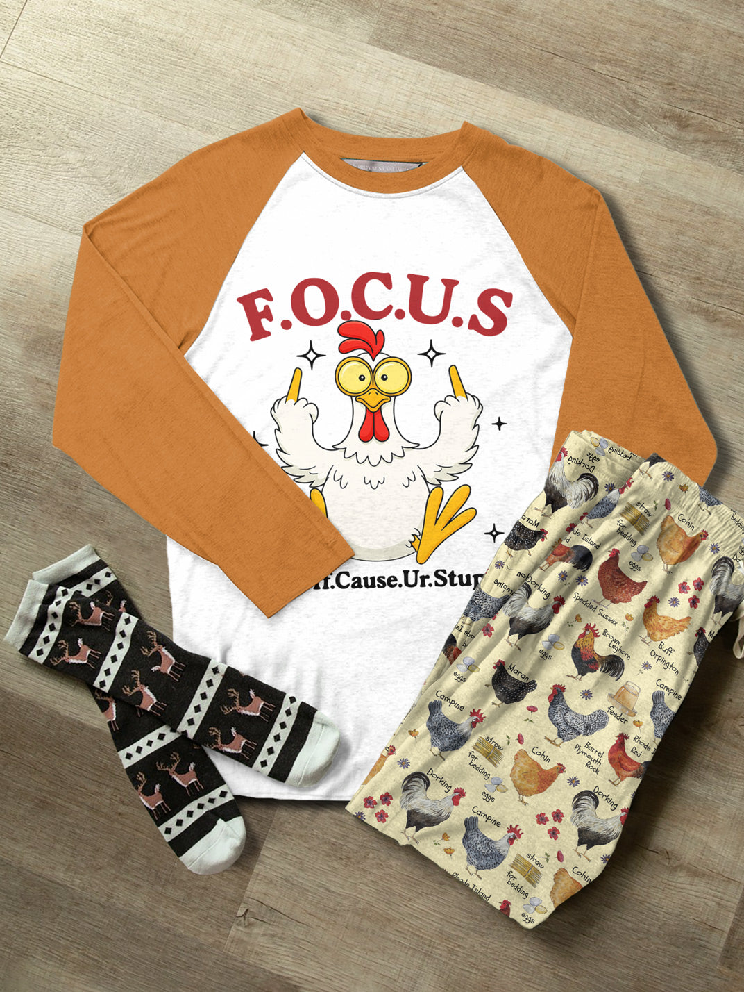 Chicken Raglan Lounge Pajamas F.O.C.U.S