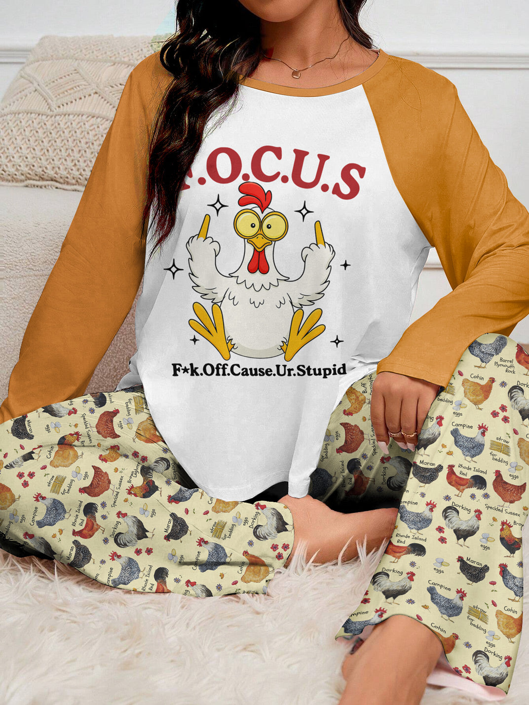 Chicken Raglan Lounge Pajamas F.O.C.U.S