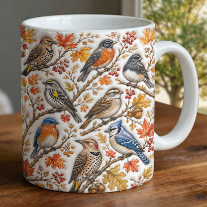 Bird Lovers Ceramic Mug Fall Backyard Garden