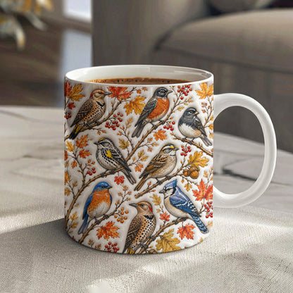 Bird Lovers Ceramic Mug Fall Backyard Garden