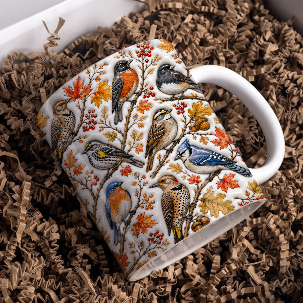 Bird Lovers Ceramic Mug Fall Backyard Garden