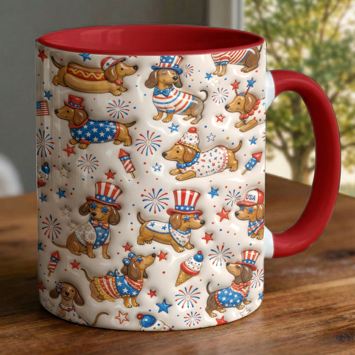Dachshund Accent Mug Festive Liberty Paws