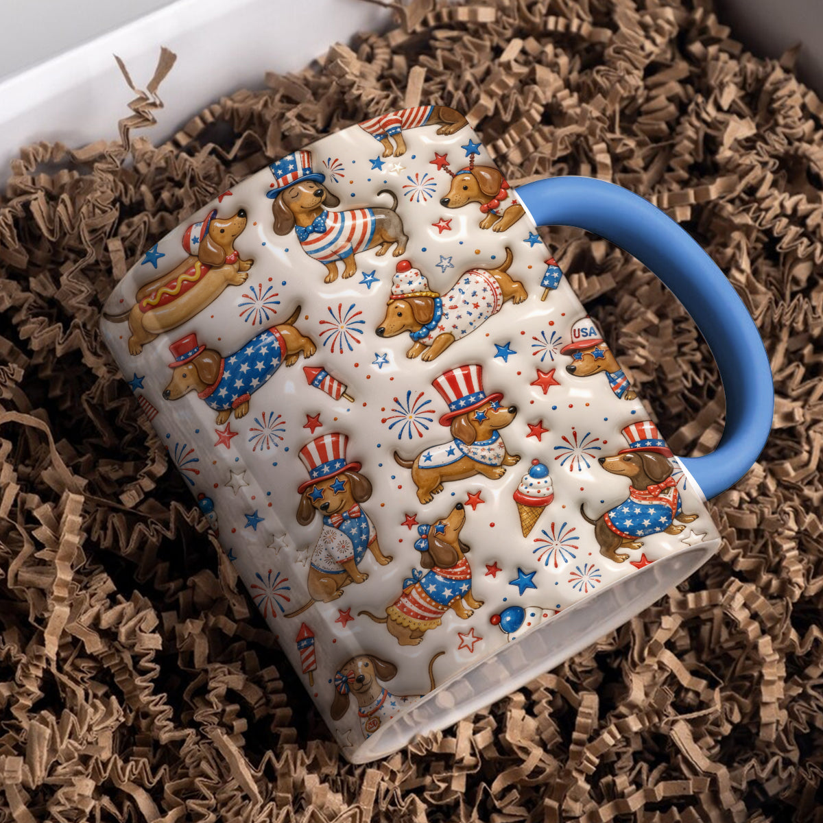 Dachshund Accent Mug Festive Liberty Paws