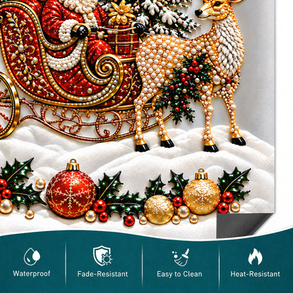 Christmas Magnetic Dishwasher Cover Festive Diamond Santa