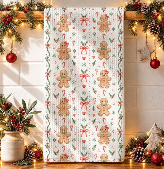 Gingerbread Kitchen Towel Gingerbread Christmas Cottage Charm