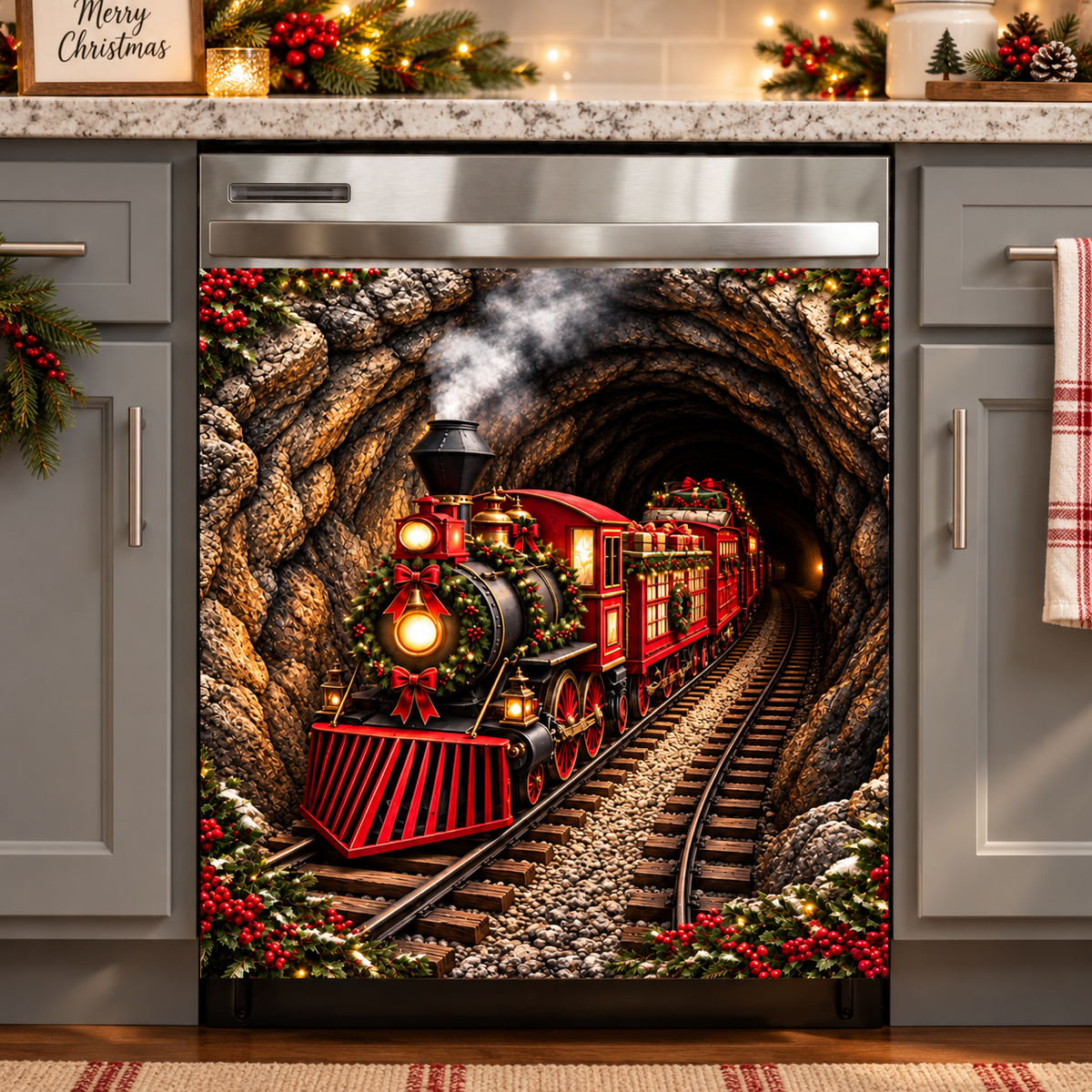 Christmas Magnetic Dishwasher Christmas Express Journey