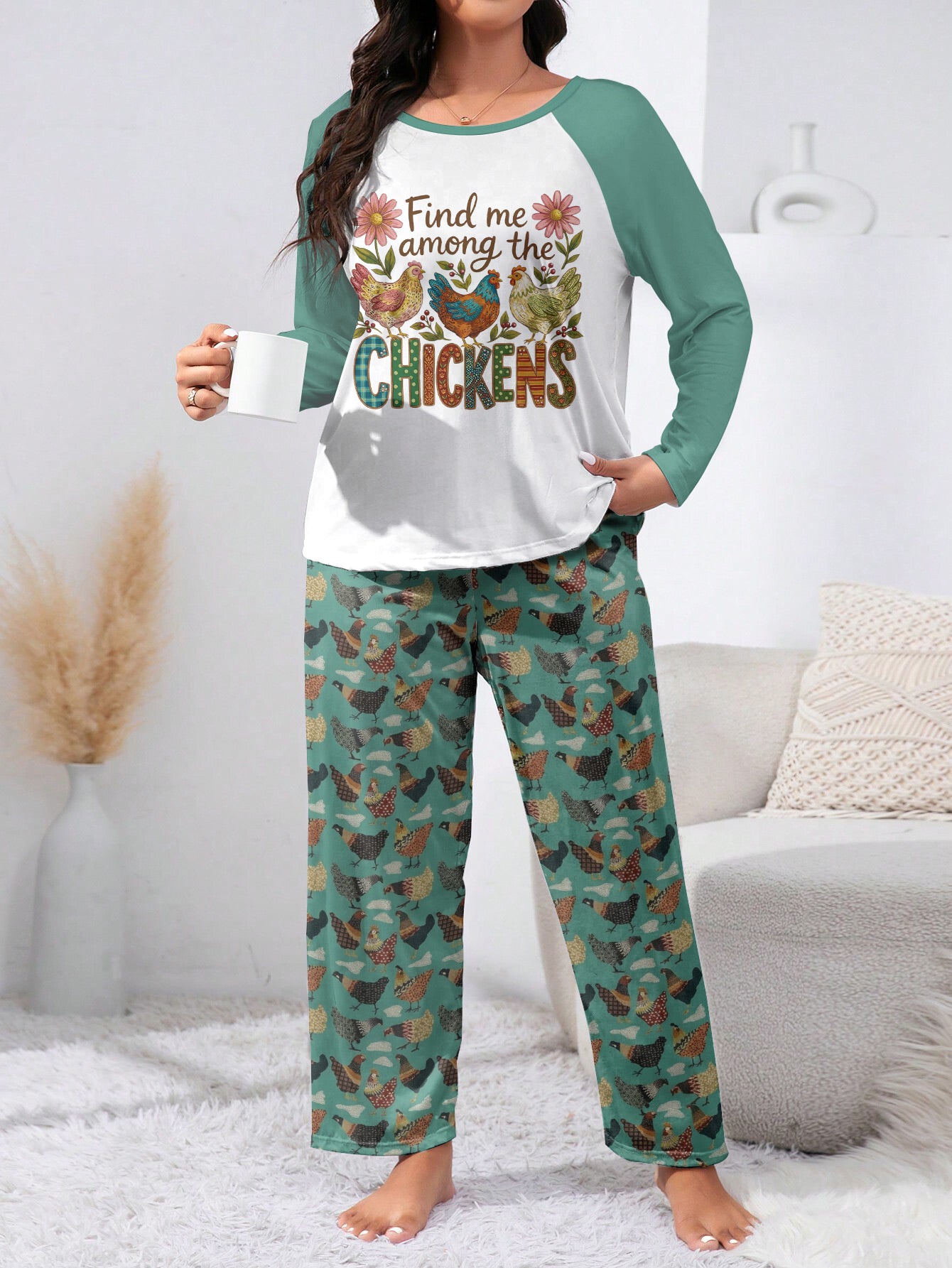 Chicken Raglan Lounge Pajamas Find Me Among The Chickens
