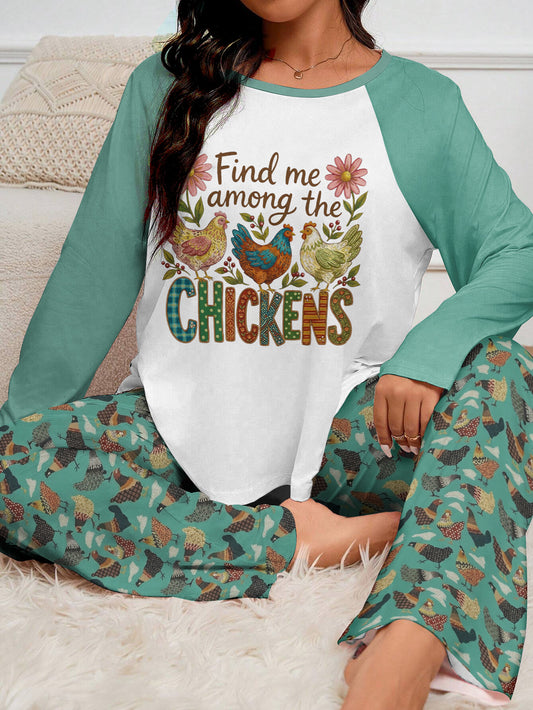 Chicken Raglan Lounge Pajamas Find Me Among The Chickens