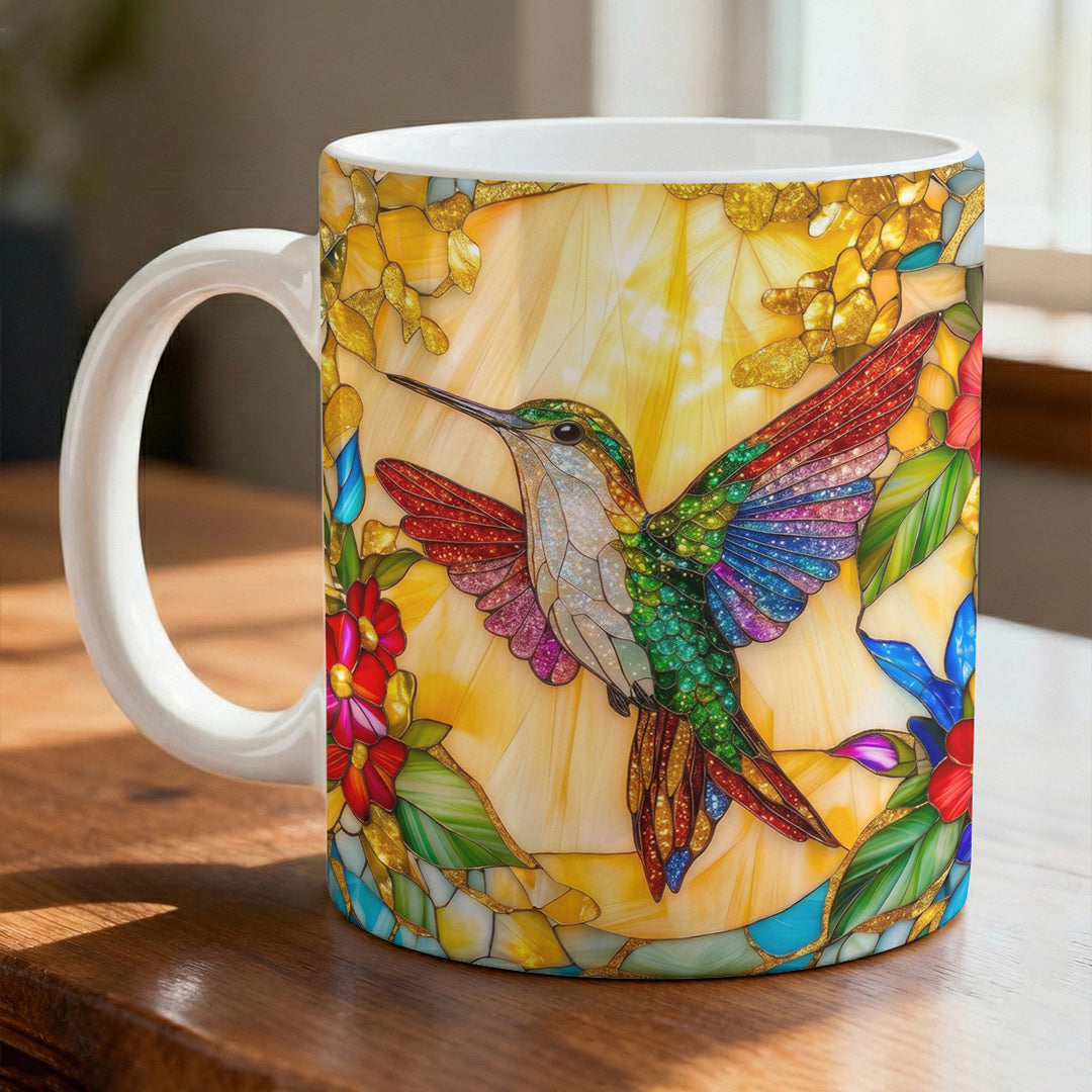 Hummingbird Ceramic Mug First Light Among The Blossoms