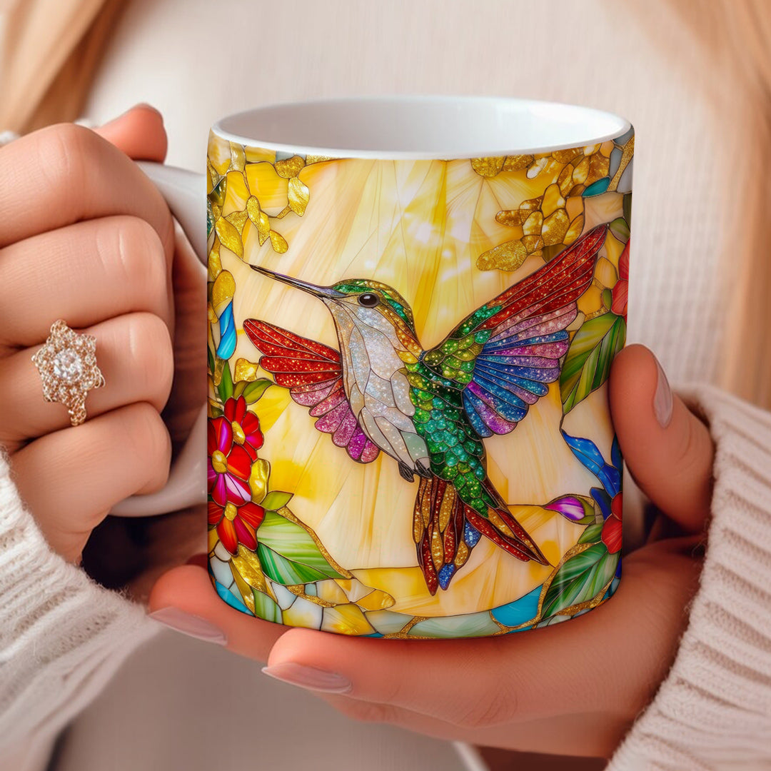 Hummingbird Ceramic Mug First Light Among The Blossoms