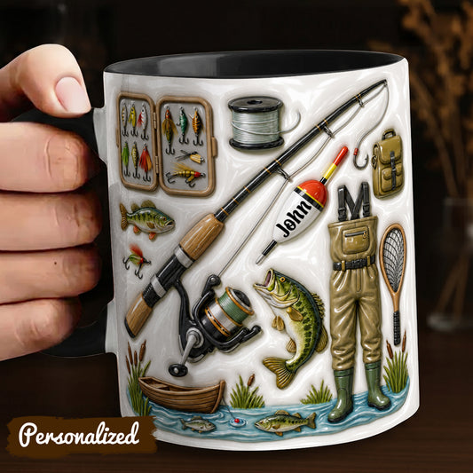 Fishing Accent Mug Personalized 2D Print The Lake Life