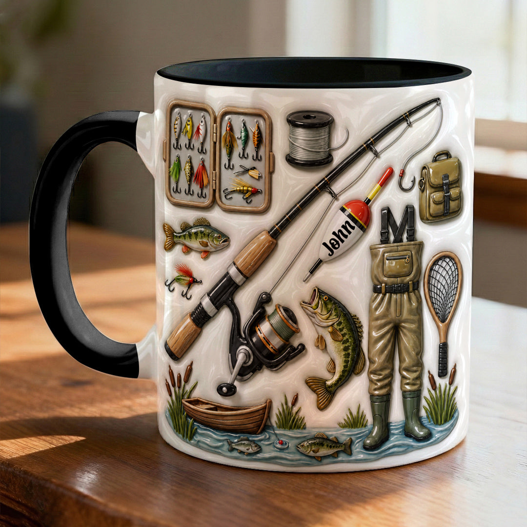 Fishing Accent Mug Personalized 2D Print The Lake Life