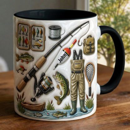 Fishing Accent Mug Personalized 2D Print The Lake Life