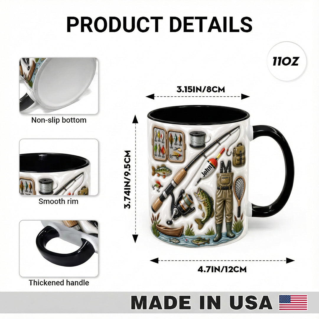Fishing Accent Mug Personalized 2D Print The Lake Life