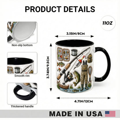 Fishing Accent Mug Personalized 2D Print The Lake Life