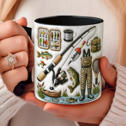 Fishing Accent Mug Personalized 2D Print The Lake Life