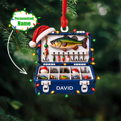 Fishing Lover 2D Acrylic Ornament Personalized Fishing Tackle Box