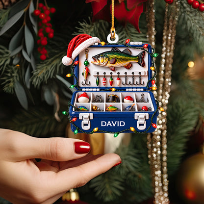 Fishing Lover 2D Acrylic Ornament Personalized Fishing Tackle Box