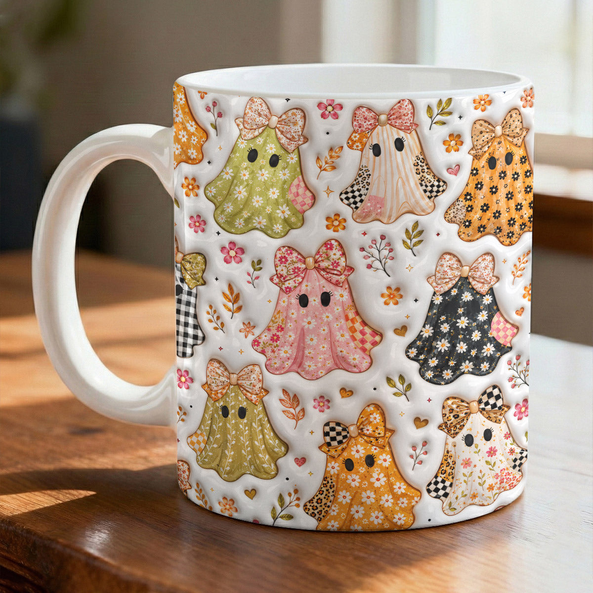 Halloween Ceramic Mug Cute Floral Spooky