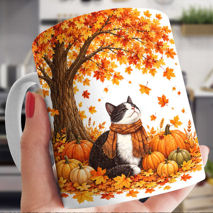 Cat Lover Ceramic Mug Fluffy Autumn