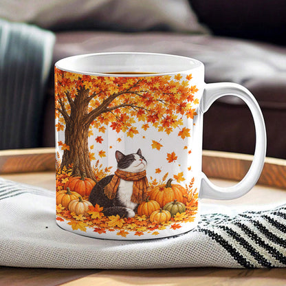 Cat Lover Ceramic Mug Fluffy Autumn