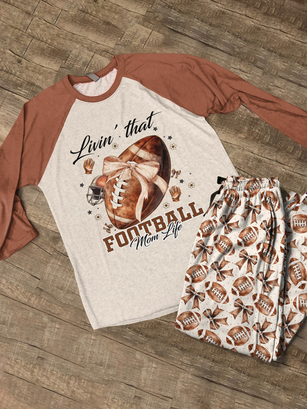 Football Raglan Lounge Pajamas Football Mom Life