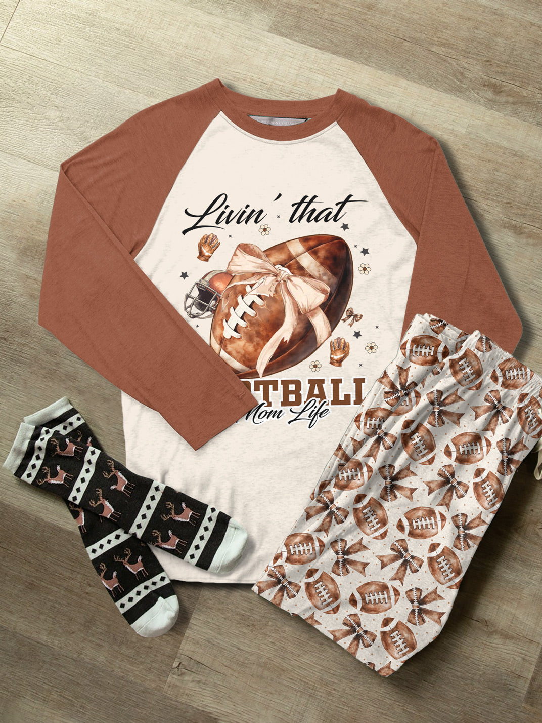 Football Raglan Lounge Pajamas Football Mom Life
