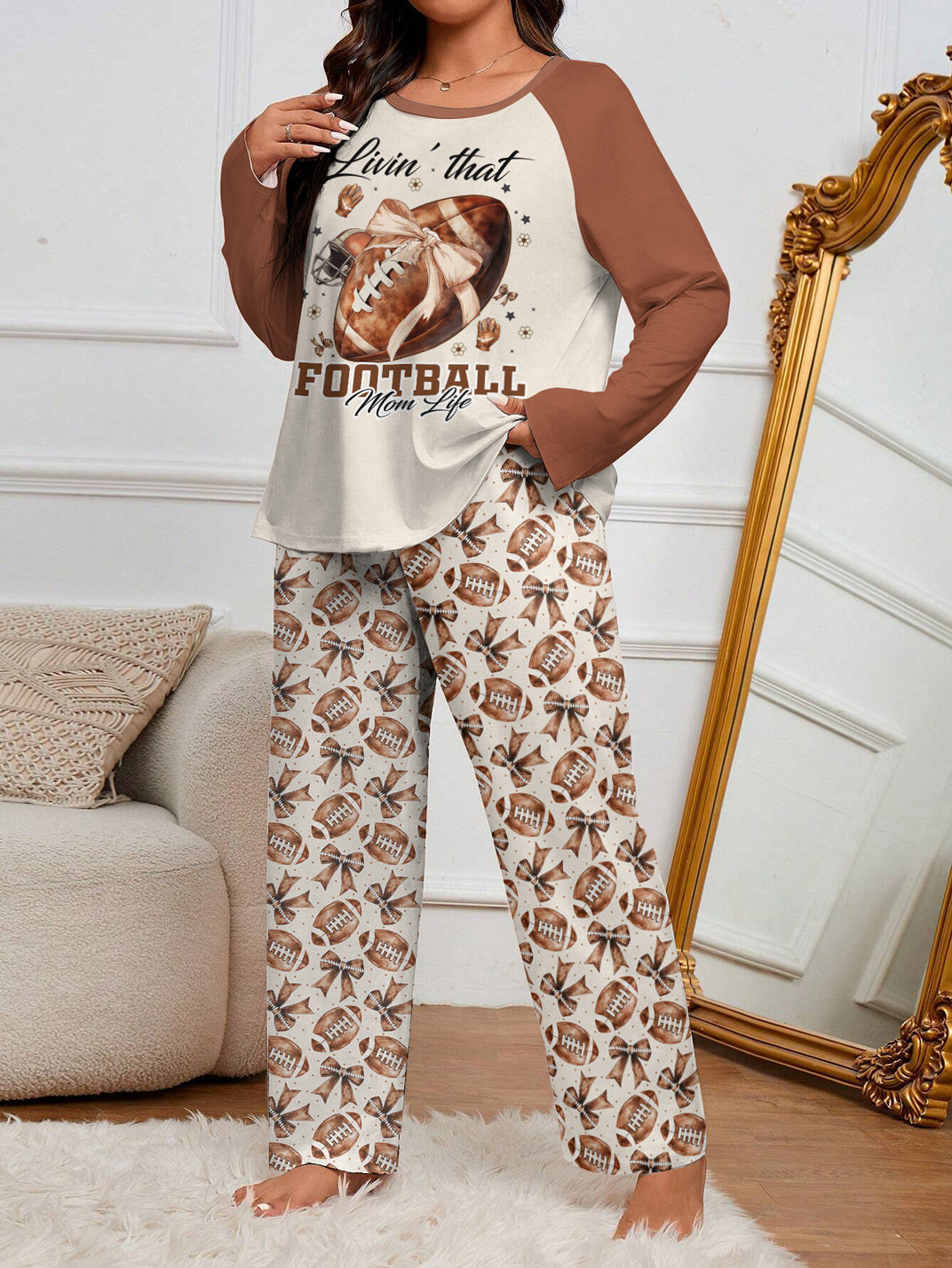 Football Raglan Lounge Pajamas Football Mom Life