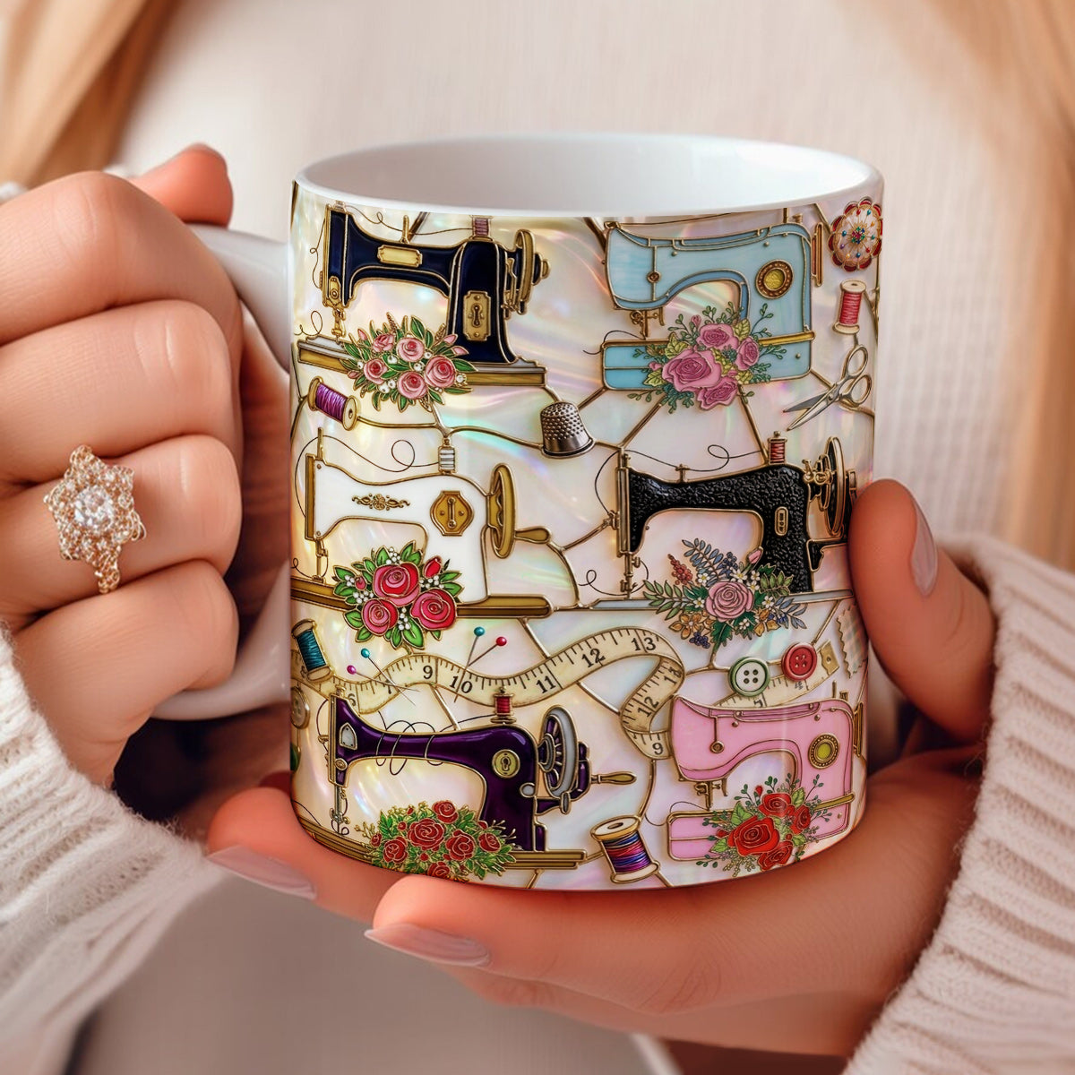 Sewing Lover 11Oz Mug Vintage Sewing Garden