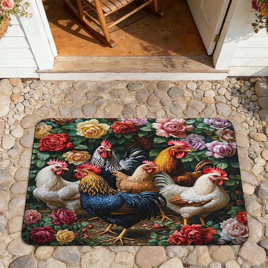 Chicken Doormat Floor Mat Runner Rug Garden Guardians