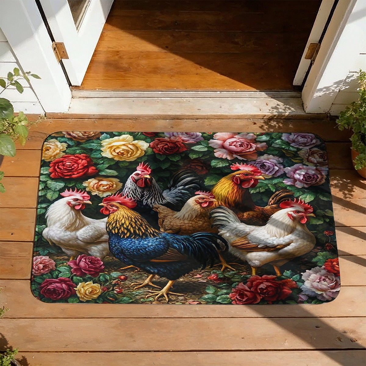 Chicken Doormat Floor Mat Runner Rug Garden Guardians