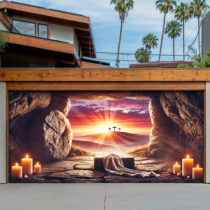 Christian Easter Garage Door Banner Decoration - Glow Of Grace