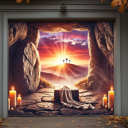 Christian Easter Garage Door Banner Decoration - Glow Of Grace