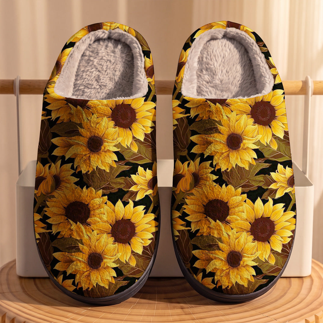 Sunflower Fleece Lined Slippers Golden Slumber