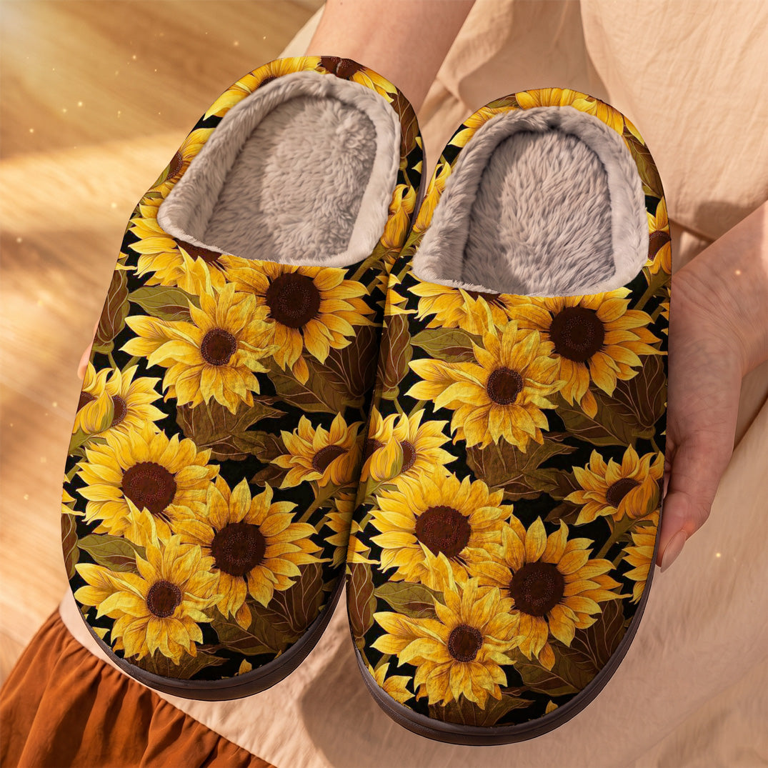 Sunflower Fleece Lined Slippers Golden Slumber