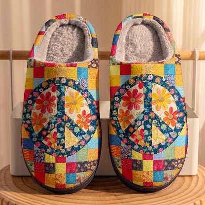 Hippie Fleece Lined Slippers Groovy Daisy