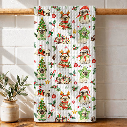 Pug Lover Kitchen Towel Grumpy Little Christmas