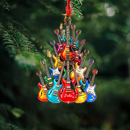 Guitar Lover 2D Acrylic Ornament Personalized Guitar Christmas Tree