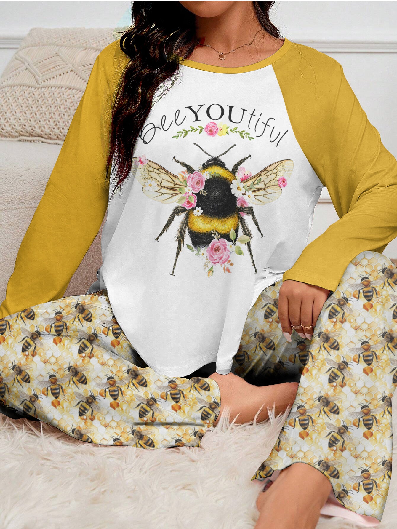 Bee Raglan Lounge Pajamas BeeYOUtiful