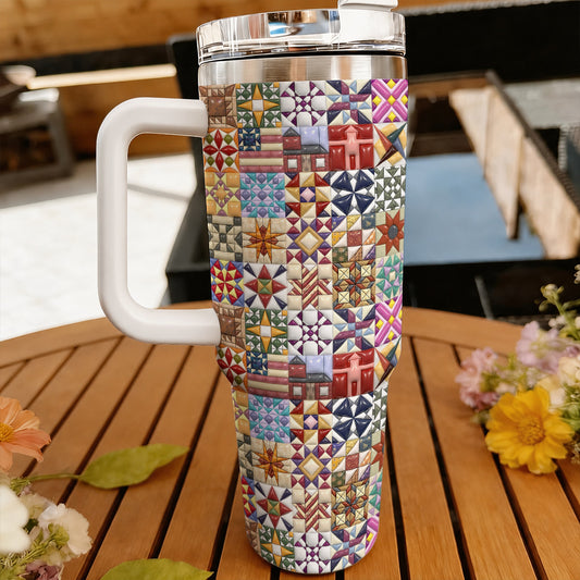 Sewing Lover 40 oz Tumbler Quilt Blocks