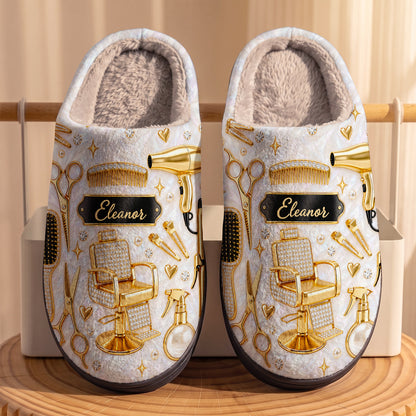 Hairstylist Fleece Lined Slippers Personalized Hairstylist's Essentials